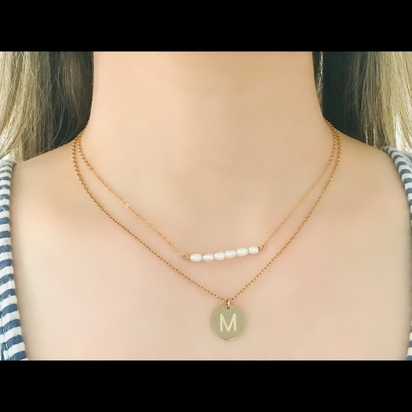 14K gold-filled pearl bar necklace - Picture 3 of 3